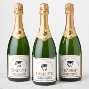 Orange Dental School Custom Graduation Party Sparkling Wine Label