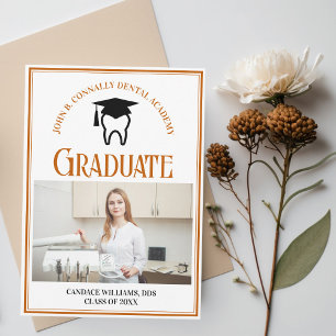 Orange Dental School Photo Custom Graduation Announcement