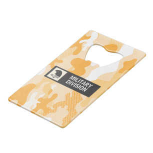Orange Desert Camouflage Polka Dot Pattern Credit Card Bottle Opener