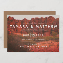 Orange Desert Rocks Invitations