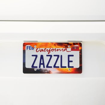Orange Design License Plate Frame by MarblesPictures at Zazzle