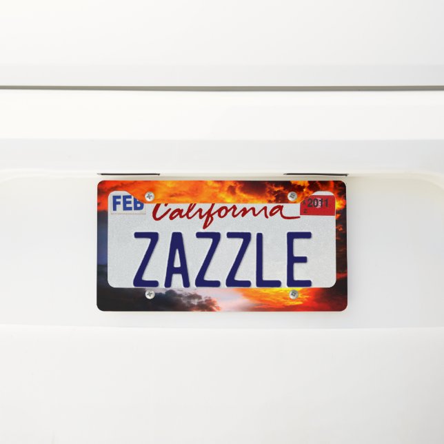 Orange Design License Plate Frame (On Car)
