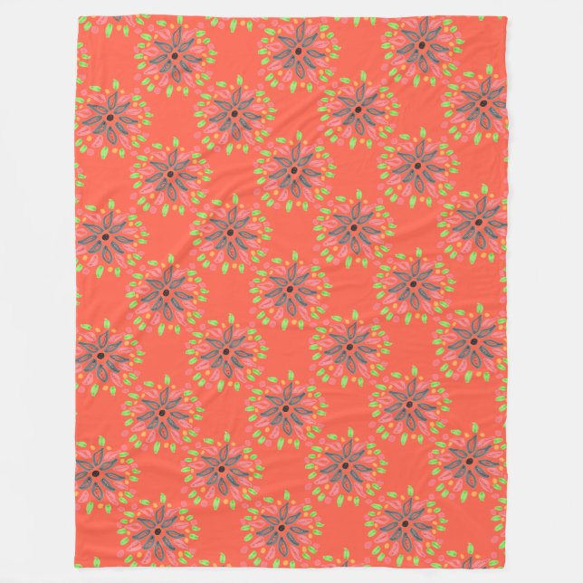 Orange Designer Fleece Blanket (Front)
