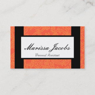 Orange Details Personal Assistant Business Card