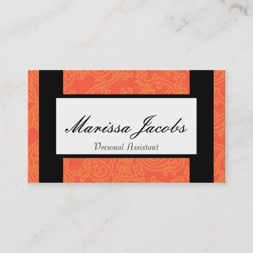 Orange Details Personal Assistant Business Card