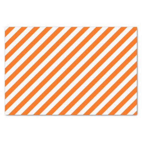 Orange Diagonal Stripes Tissue Paper