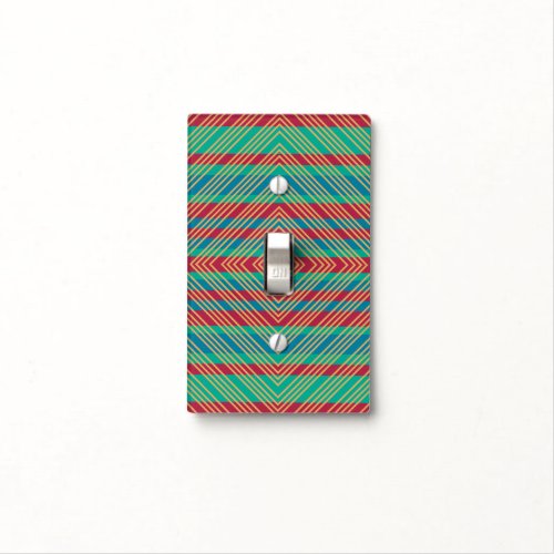 Orange Diamond Blue Red Turquoise Pattern  Light Switch Cover