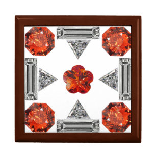 Orange Diamond Gemstone Art, Orange Gift Box