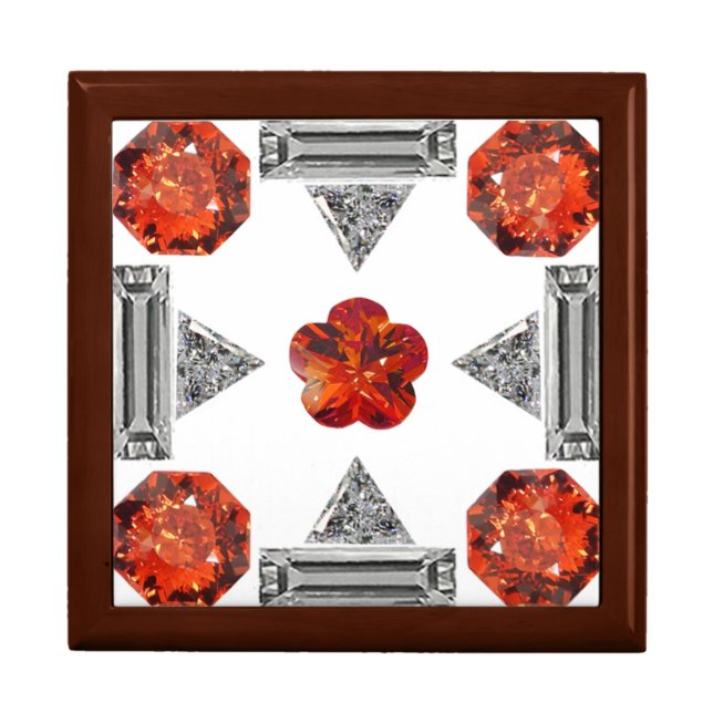 Orange Diamond Gemstone Art, Orange Gift Box (Front)
