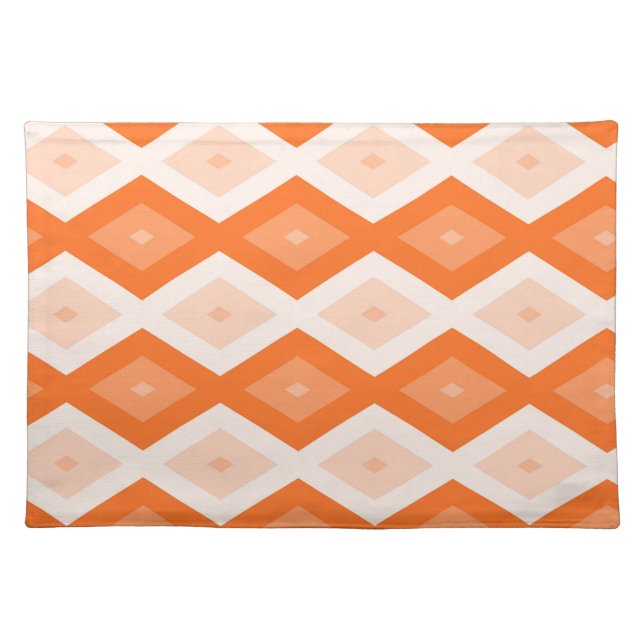 Orange diamond pattern cloth placemat (Front)