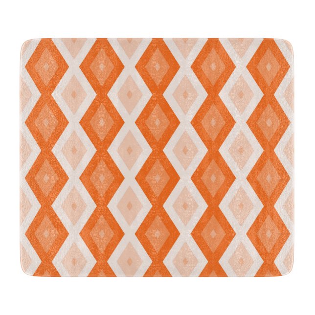 Orange diamond pattern cutting board (Front)