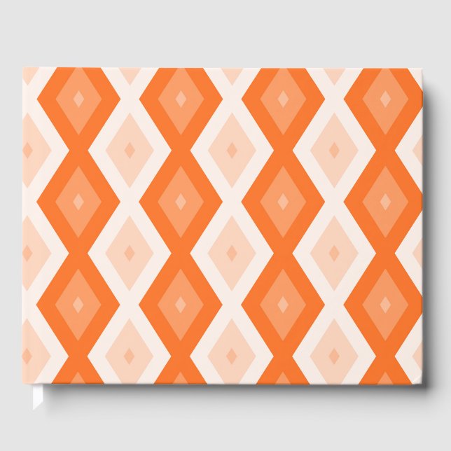 Orange diamond pattern guest book (Front)