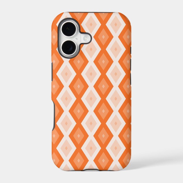 Orange diamond pattern iphone case (Back)