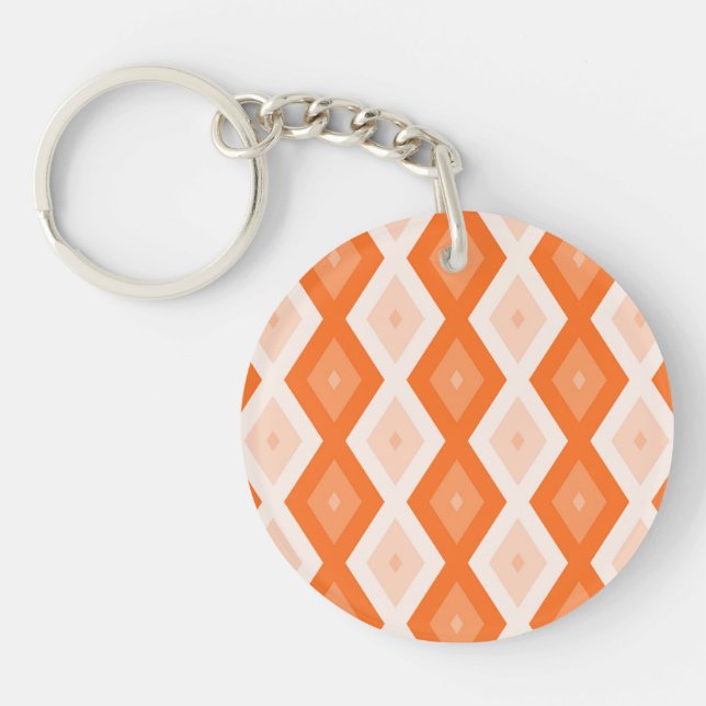 Orange diamond pattern keychain (Front)