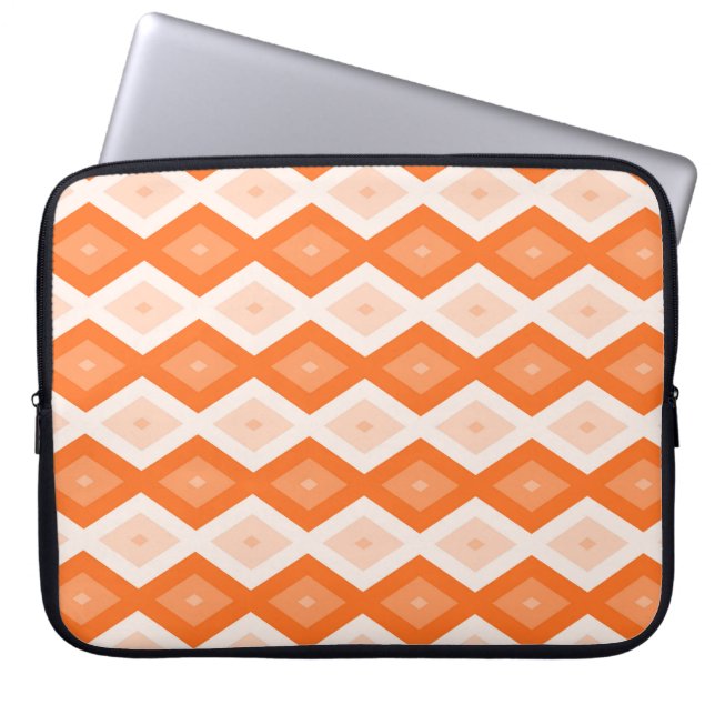 Orange diamond pattern laptop sleeve (Front)