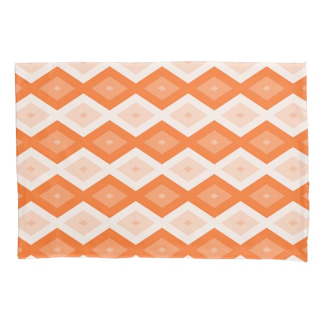 Orange diamond pattern pillow case (Front)