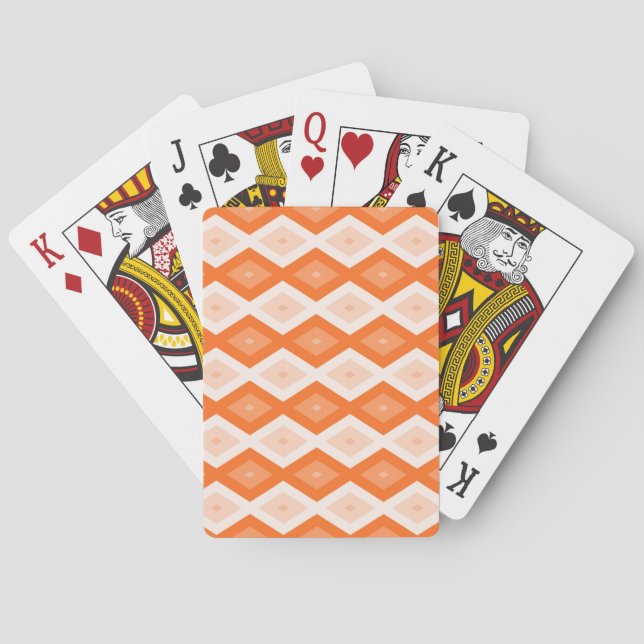 Orange diamond pattern poker cards (Back)