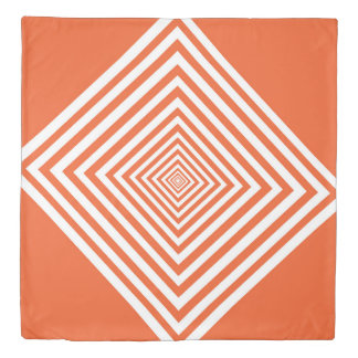 Orange Diamond Shape Duvet Cover