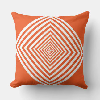 Orange Diamond Shape Throw Pillow
