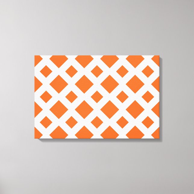 Orange Diamonds on White Canvas Print (Front)