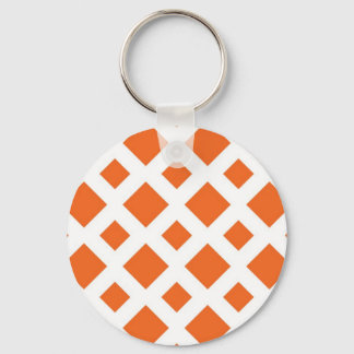 Orange Diamonds on White Keychain