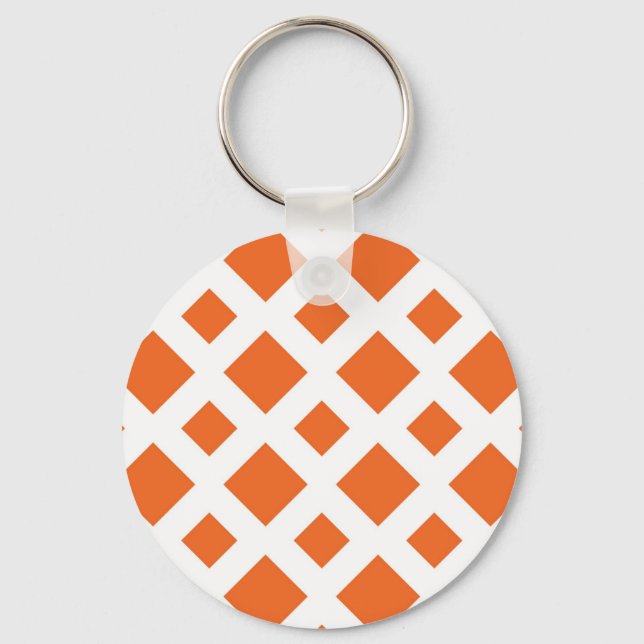 Orange Diamonds on White Keychain (Front)