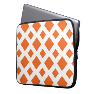 Orange Diamonds on White Laptop Sleeve