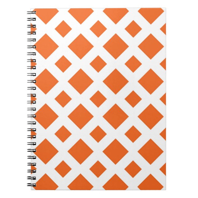 Orange Diamonds on White Notebook (Front)