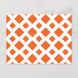 Orange Diamonds on White Postcard