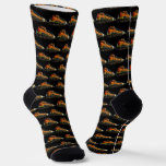 Orange Diesel Locomotive Train Engine Socks
