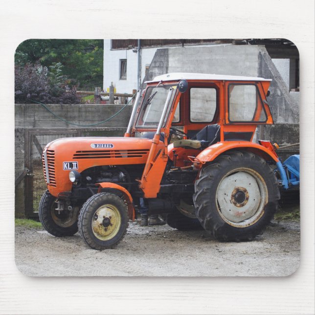 Orange Diesel Tractor Steyr KL II Mouse Pad (Front)