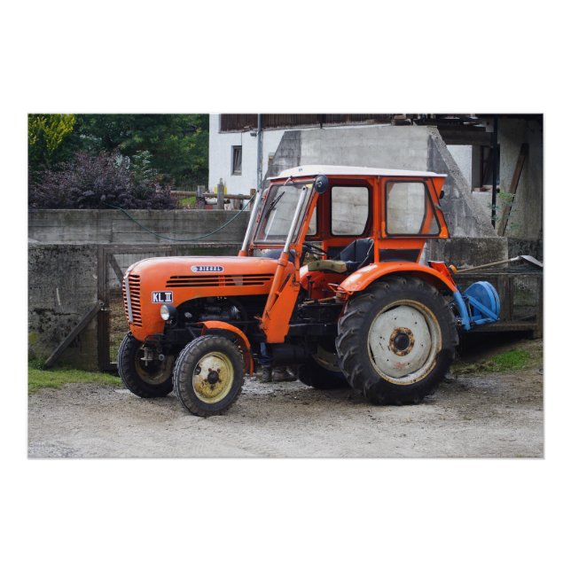 Orange Diesel Tractor Steyr KL II Poster (Front)