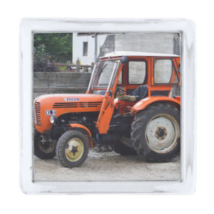 Orange Diesel Tractor Steyr KL II Silver Finish Lapel Pin