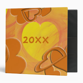 Orange Digital Art Hearts | Senior Memories 3 Ring Binder