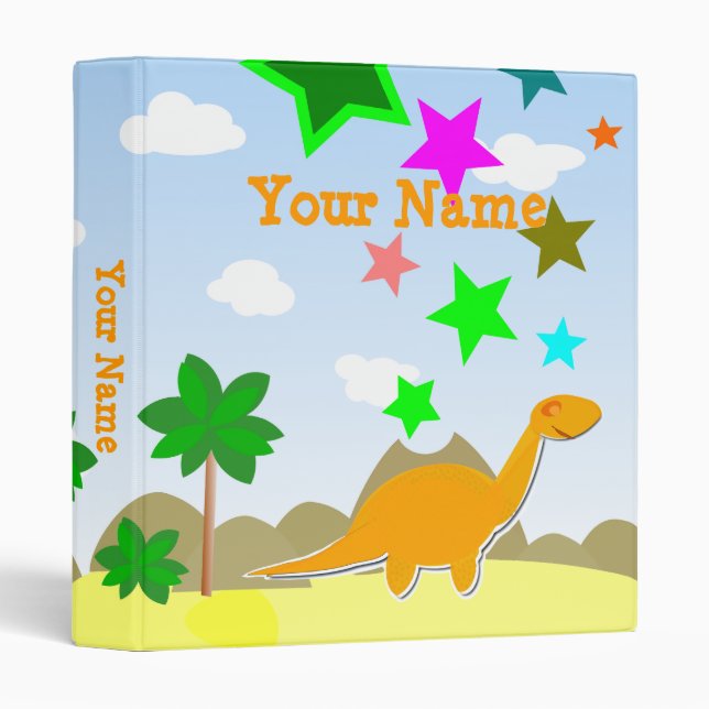 Orange Dinosaur Binder (Front/Spine)