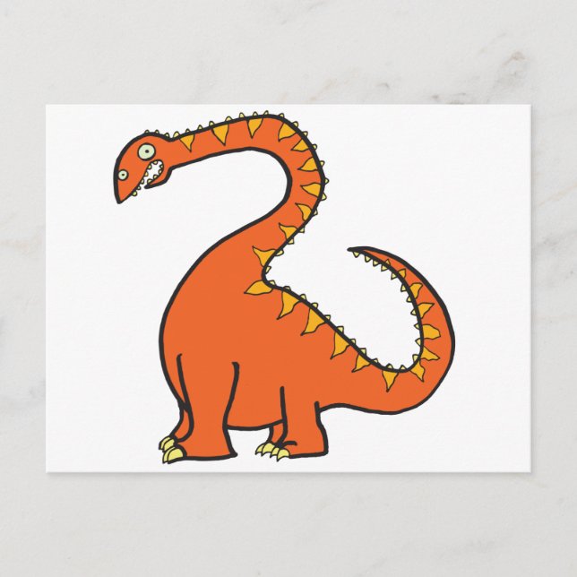 Orange Diplodocus Postcard (Front)