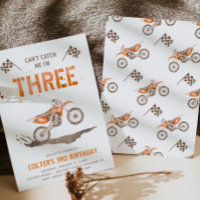 Orange Dirt Bike Birthday Invitation