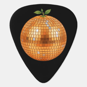 Orange Disco Ball Guitar Pick