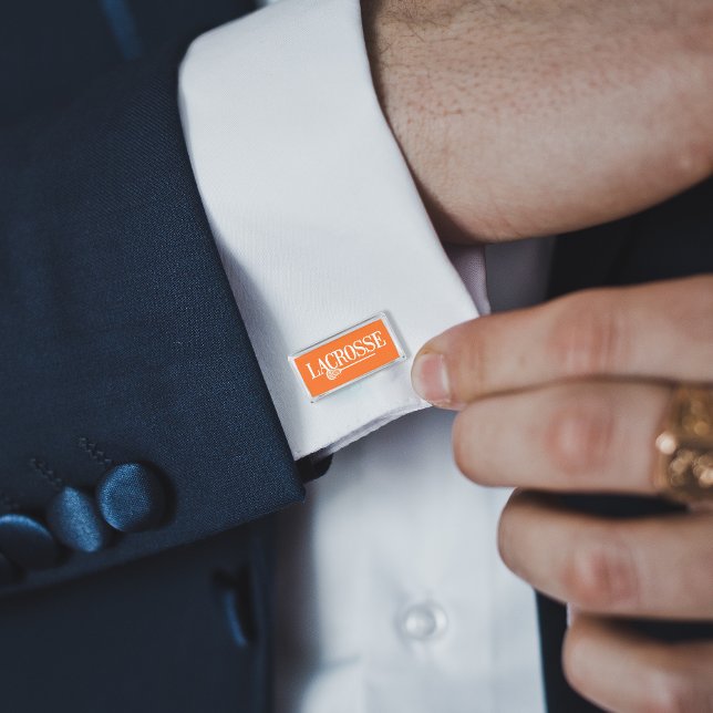 Orange Distressed Lacrosse Cufflinks (Creator Uploaded)