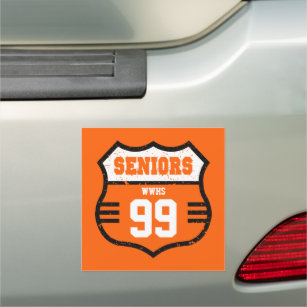 Orange Distressed Seniors Road Sign