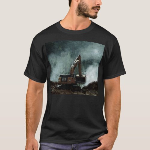 Orange Ditch_digger Earth_mover T_shirt
