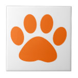 Orange Dog Cat Paw Print Ceramic Tile<br><div class="desc">Orange Dog Cat Paw Print</div>