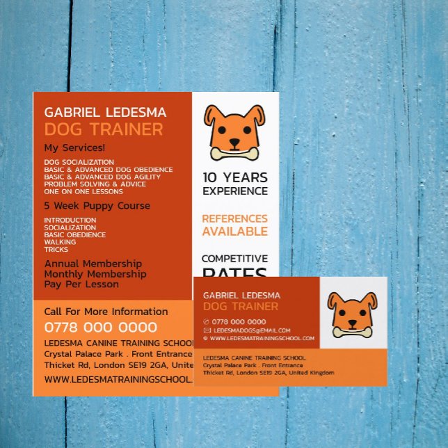 Orange Dog, Dog Trainer Business Card (Creator Uploaded)