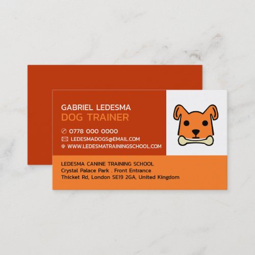 Orange Dog Dog Trainer Business Card