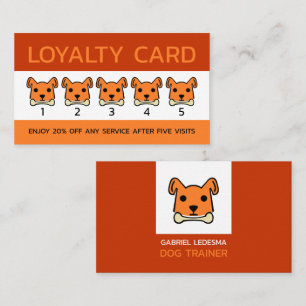 Orange Dog, Dog Trainer Business Loyalty Card