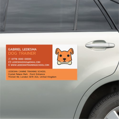 Orange Dog Dog Trainer Car Magnet