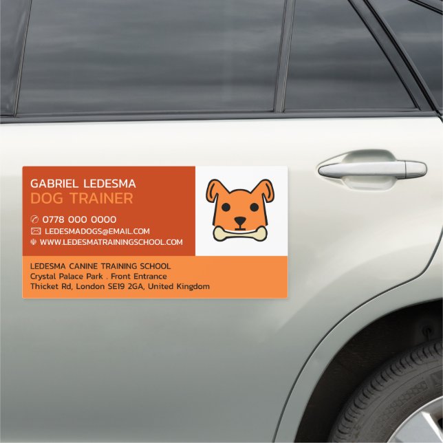 Orange Dog, Dog Trainer Car Magnet (In Situ)