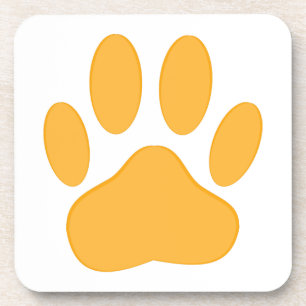 Orange Dog Pawprint Beverage Coaster
