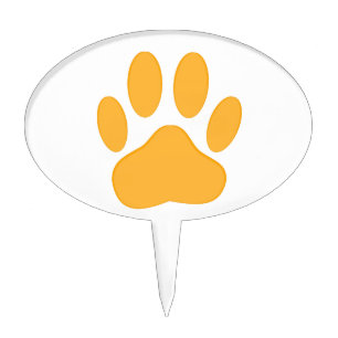 Orange Dog Pawprint Cake Topper