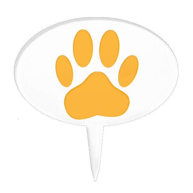 Orange Dog Pawprint Cake Topper (Front)
